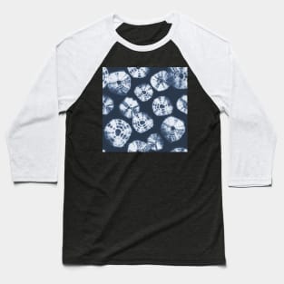 Shibori Kumo tie dye white dots over dark navy blue Baseball T-Shirt